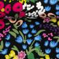 Preview: French Terry Sommersweat Blumenwiese bunt auf Schwarz